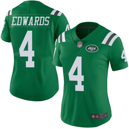 New York Jets Limited Green Women Lac Edwards Jersey NFL Football #4 Rush Vapor Untouchable->youth nfl jersey->Youth Jersey